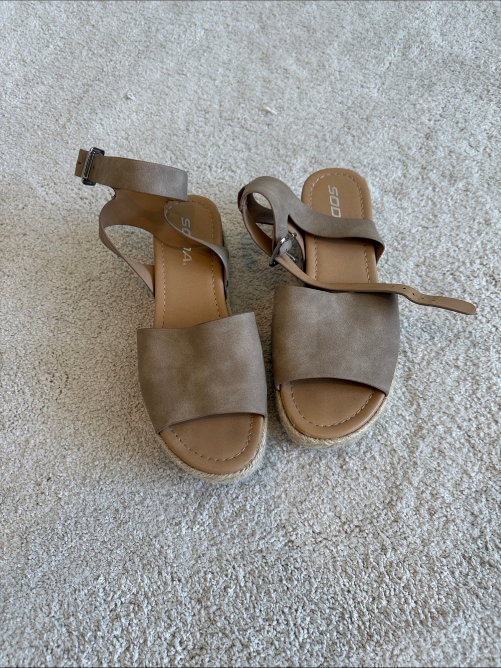 Soda Tan Open-Toe Espadrille Ankle Strap Sandals